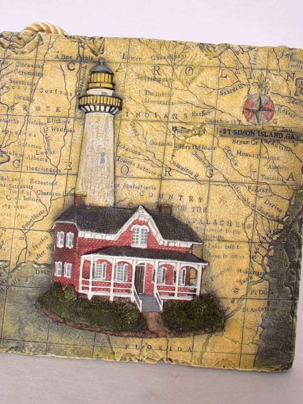 St. Simon's Island Lighthouse Tile Wall Hand Table Top Decor